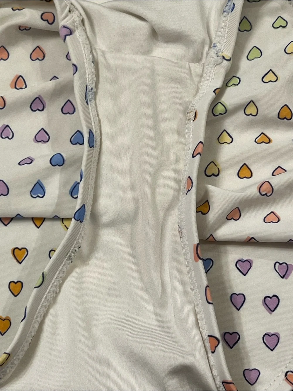 Roller Rabbit Girls One-Shoulder Heart Swimsuit White Multicolor Size 14